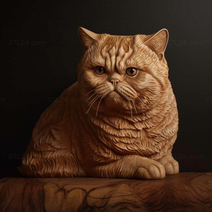 Nature and animals (Exotic Shorthair cat 4, NATURE_3664) 3D models for cnc