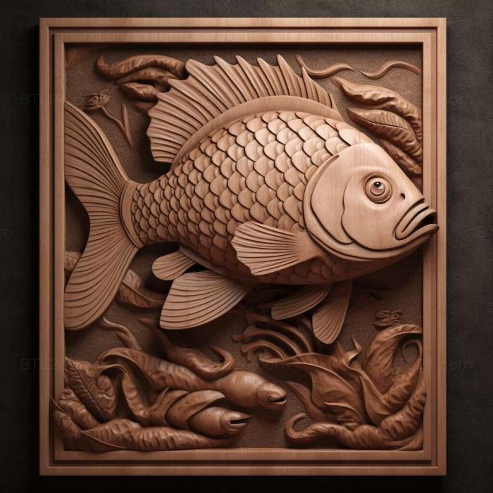 Nature and animals (Cherry puntius fish 4, NATURE_368) 3D models for cnc