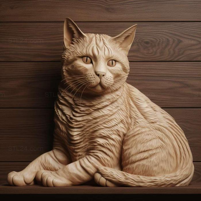 Nature and animals (st American Shorthair cat 1, NATURE_3725) 3D models for cnc