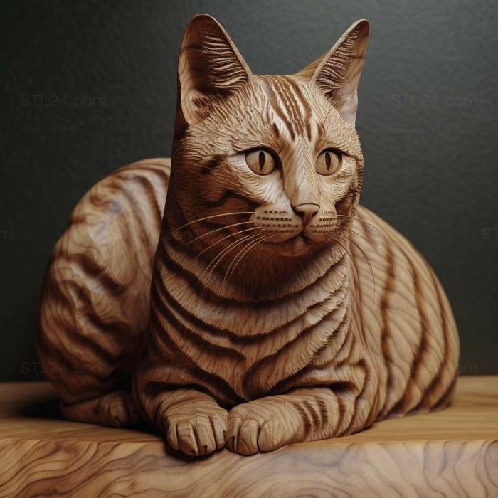 Nature and animals (st American Shorthair cat 4, NATURE_3728) 3D models for cnc
