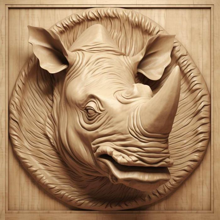 Природа и животные (Носорог Нола знаменитое животное 4, NATURE_3796) 3D модель для ЧПУ станка
