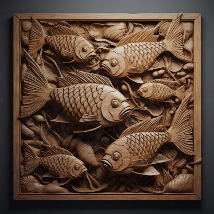 Nature and animals (Diamond munchaus fish 3, NATURE_3807) 3D models for cnc