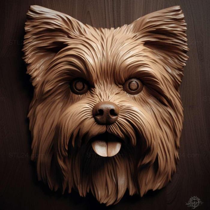 Nature and animals (Beaver is a Yorkshire terrier dog 2, NATURE_3810) 3D models for cnc