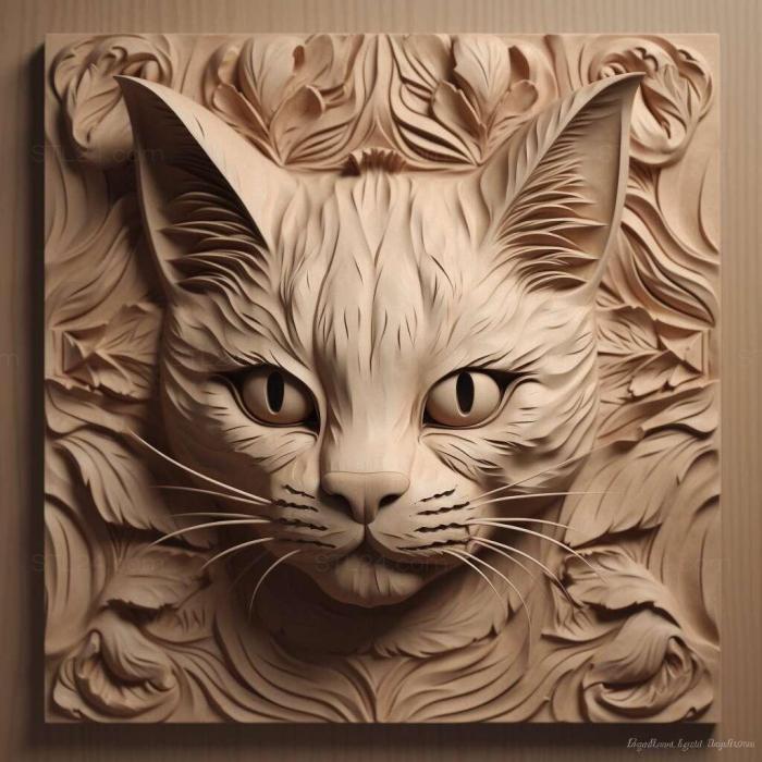 Nature and animals (st Pixie bob cat 1, NATURE_3821) 3D models for cnc
