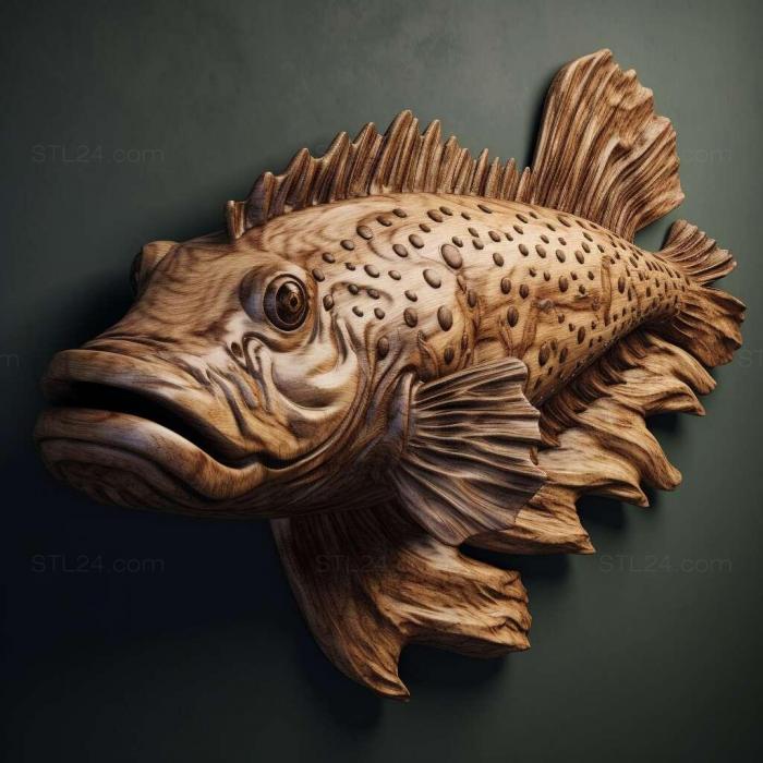 Nature and animals (st Leopard catfish fish 2, NATURE_3826) 3D models for cnc