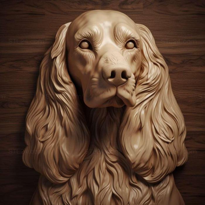 Nature and animals (American Cocker Spaniel dog 1, NATURE_3833) 3D models for cnc
