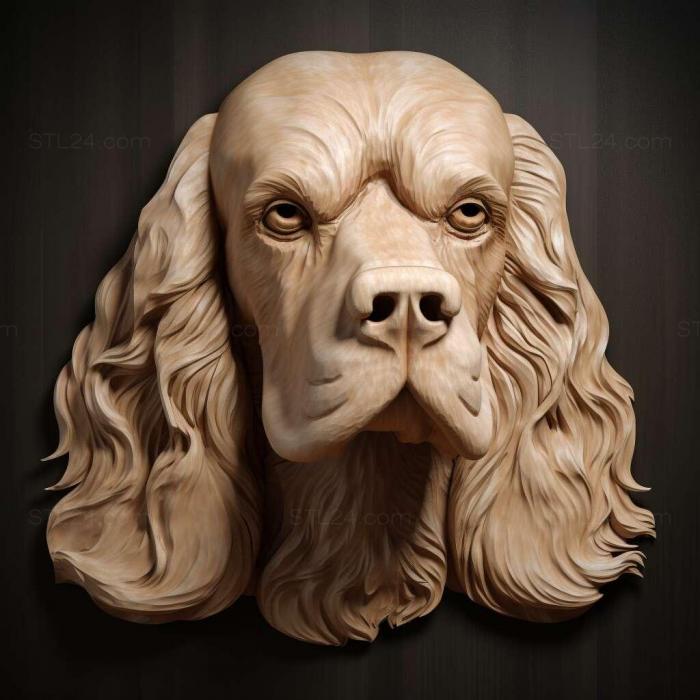 Nature and animals (American Cocker Spaniel dog 3, NATURE_3835) 3D models for cnc