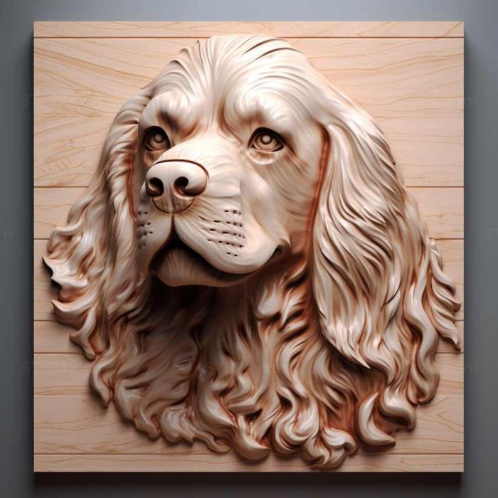 Nature and animals (American Cocker Spaniel dog 4, NATURE_3836) 3D models for cnc