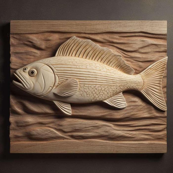 Природа и животные (Полосатохвостая рыба-афиосемион 4, NATURE_3844) 3D модель для ЧПУ станка