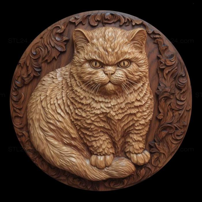 Nature and animals (st Selkirk Rex cat 2, NATURE_3846) 3D models for cnc