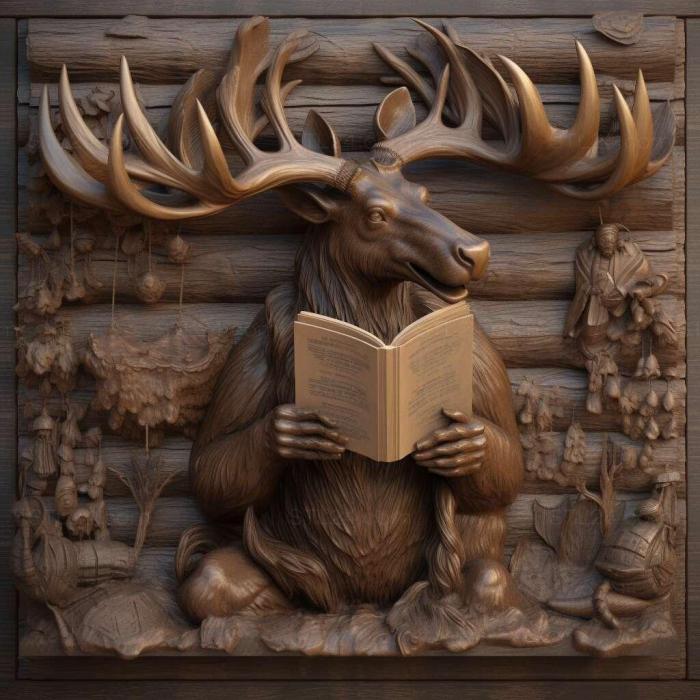 Природа и животные (Дьюи - Знаменитое животное для чтения книг 1, NATURE_3857) 3D модель для ЧПУ станка