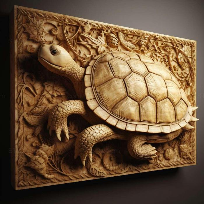 Природа и животные (Черепаха святого Адвайты знаменитое животное 1, NATURE_3885) 3D модель для ЧПУ станка