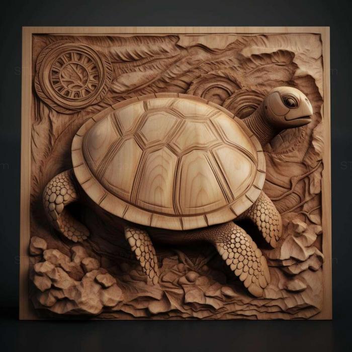 Природа и животные (Черепаха святого Адвайты знаменитое животное 3, NATURE_3887) 3D модель для ЧПУ станка