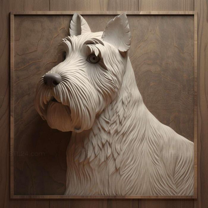 Nature and animals (Mittelschnauzer dog 1, NATURE_3897) 3D models for cnc