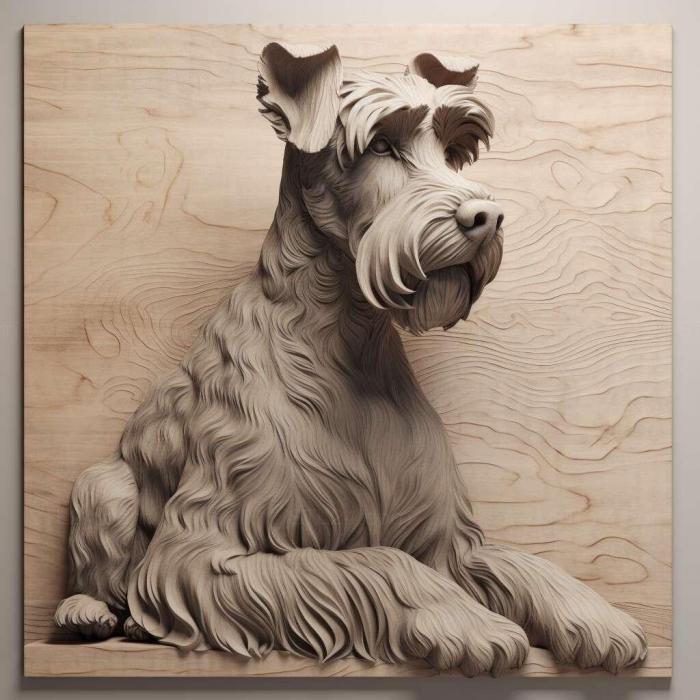 Nature and animals (Mittelschnauzer dog 3, NATURE_3899) 3D models for cnc