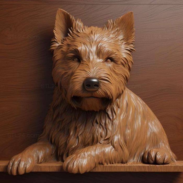 Nature and animals (Australian Terrier dog 1, NATURE_3901) 3D models for cnc