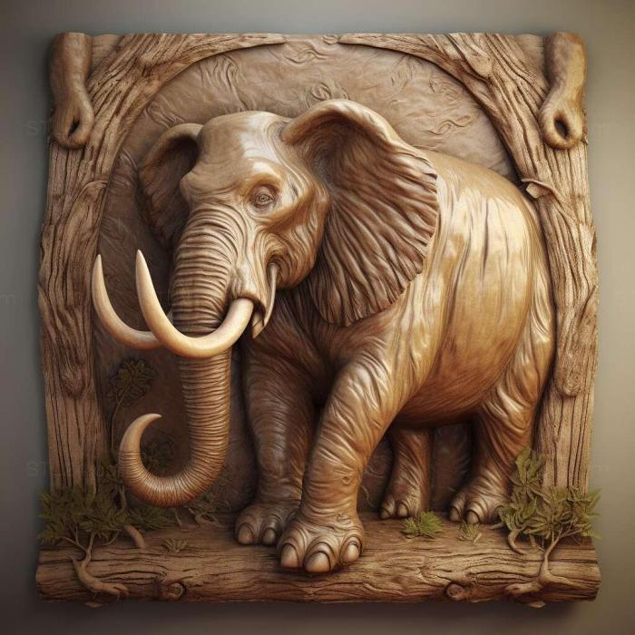 Природа и животные (Березовский мамонт знаменитое животное 4, NATURE_3920) 3D модель для ЧПУ станка