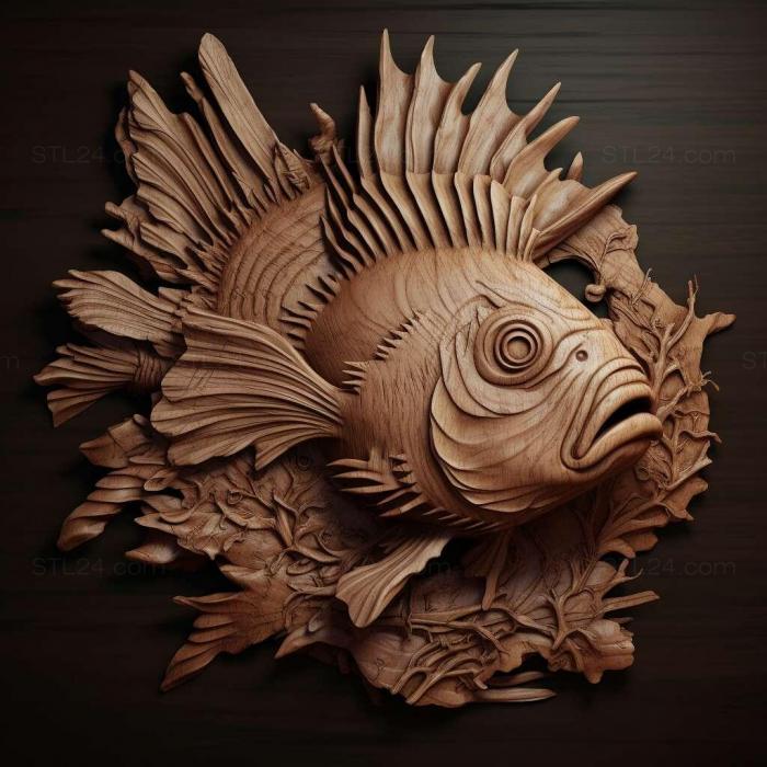 Nature and animals (st Lionhead fish 2, NATURE_3938) 3D models for cnc