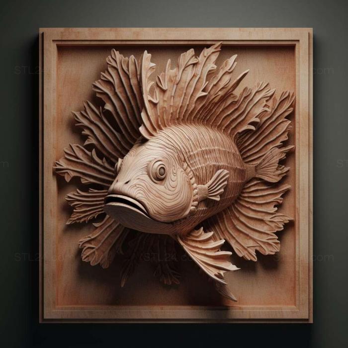 Nature and animals (st Lionhead fish 3, NATURE_3939) 3D models for cnc