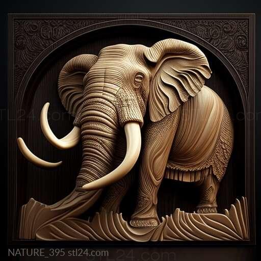 Природа и животные (Мамонт Лены знаменитое животное 3, NATURE_395) 3D модель для ЧПУ станка