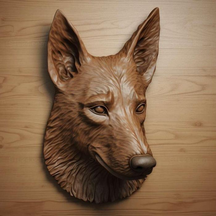 Природа и животные (Австралийская собака келпи 1, NATURE_3989) 3D модель для ЧПУ станка