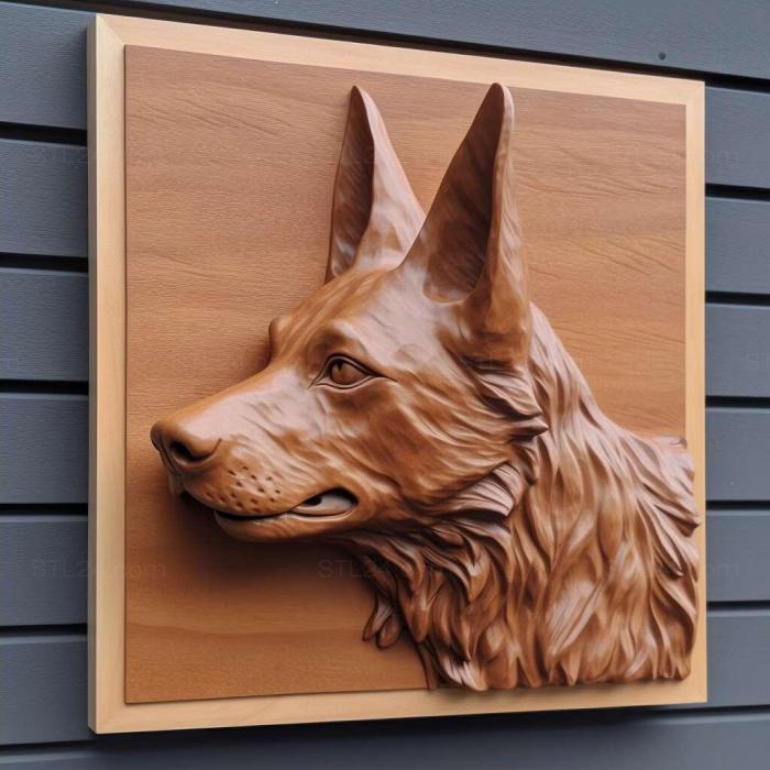 Nature and animals (Australian Kelpie dog 3, NATURE_3991) 3D models for cnc