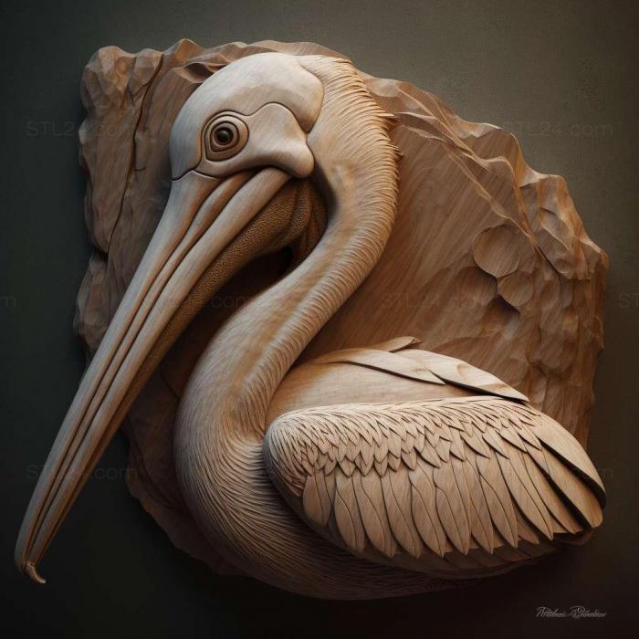 Nature and animals (st Petros pelican famous animal 2, NATURE_4006) 3D models for cnc