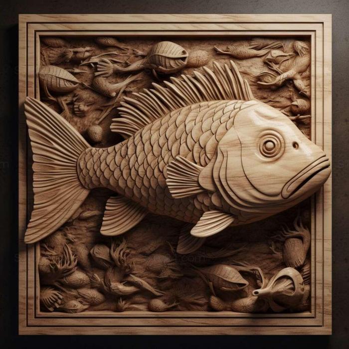 Nature and animals (Parancistra fish 3, NATURE_4015) 3D models for cnc