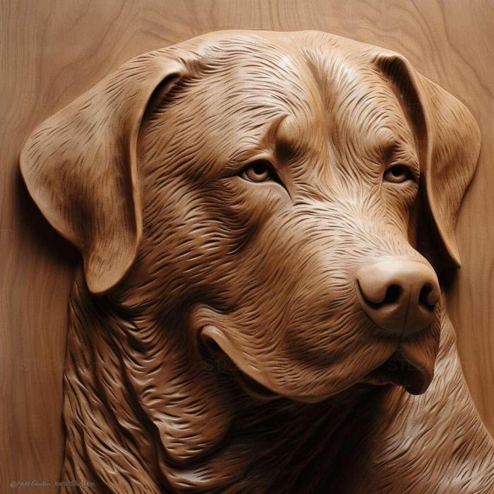 Nature and animals (Chesapeake Bay Retriever dog 3, NATURE_407) 3D models for cnc