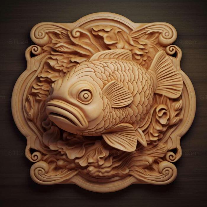 Nature and animals (st Lion headed ranchu fish 2, NATURE_4082) 3D models for cnc