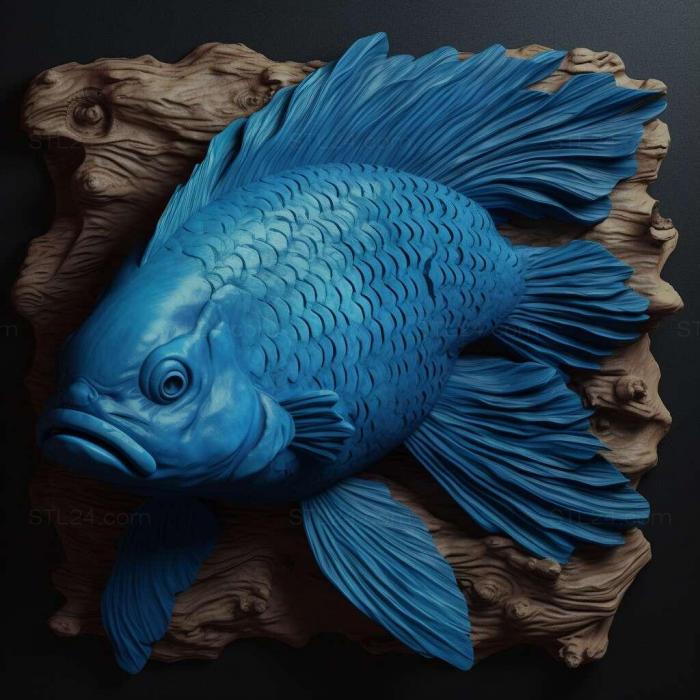 Blue oranda fish 1