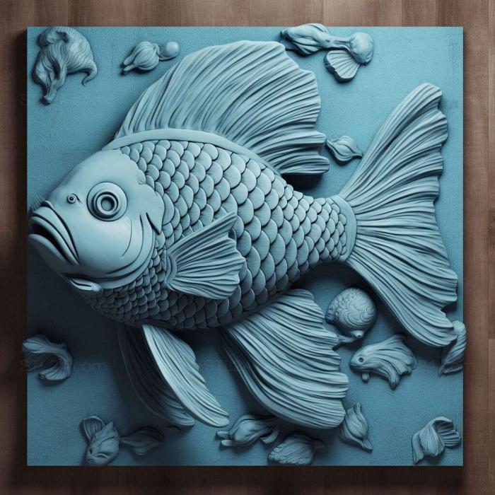 Blue oranda fish 3