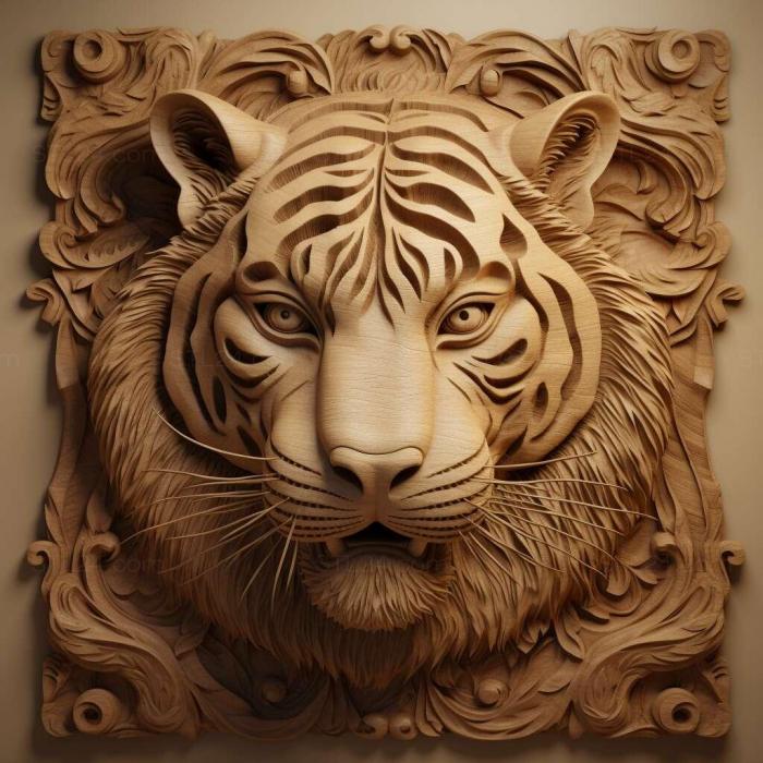 Nature and animals (Amadeus tiger famous animal 2, NATURE_4090) 3D models for cnc