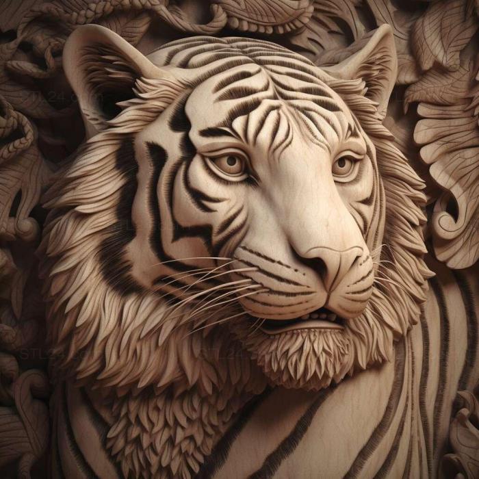 Nature and animals (Amadeus tiger famous animal 4, NATURE_4092) 3D models for cnc