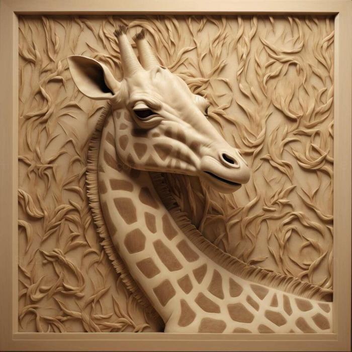 Природа и животные (Жирафа сиваленсис 1, NATURE_4133) 3D модель для ЧПУ станка