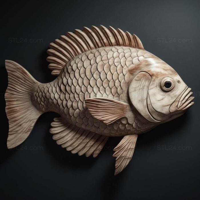 Nature and animals (st Labidochromis hongi fish 2, NATURE_4190) 3D models for cnc