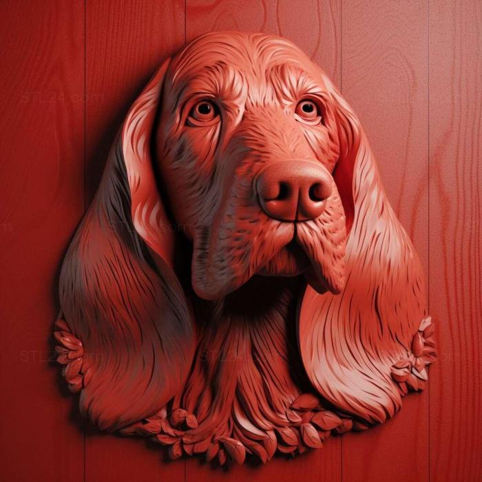 Nature and animals (st Red Breton Basset dog 1, NATURE_4193) 3D models for cnc