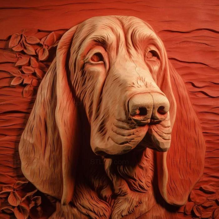 Nature and animals (st Red Breton Basset dog 2, NATURE_4194) 3D models for cnc