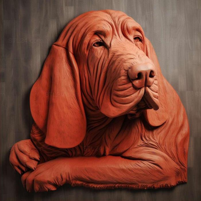 Nature and animals (st Red Breton Basset dog 3, NATURE_4195) 3D models for cnc