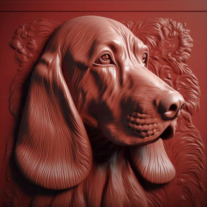 Nature and animals (st Red Breton Basset dog 4, NATURE_4196) 3D models for cnc
