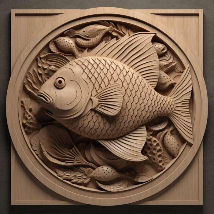 Nature and animals (st Kallicht fish 4, NATURE_4204) 3D models for cnc