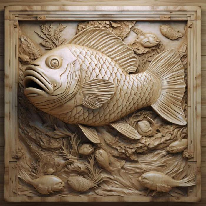 Природа и животные (Бристольская рыба шубункин 3, NATURE_4211) 3D модель для ЧПУ станка