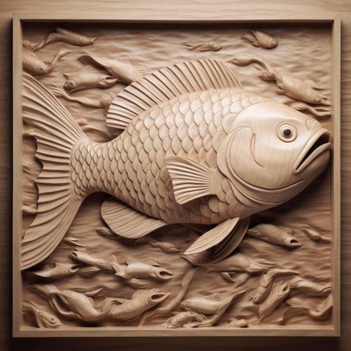 Nature and animals (Bristol shubunkin fish 4, NATURE_4212) 3D models for cnc