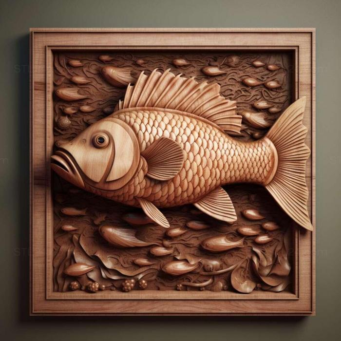 Природа и животные (Рыба Данио рерио 3, NATURE_4219) 3D модель для ЧПУ станка
