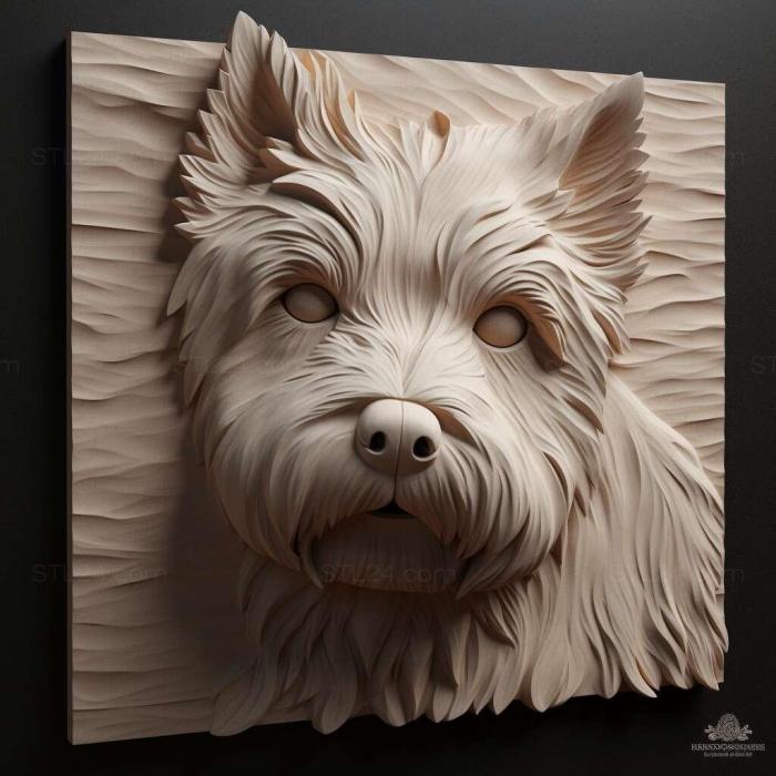 Nature and animals (West Highland White Terrier dog 2, NATURE_4230) 3D models for cnc