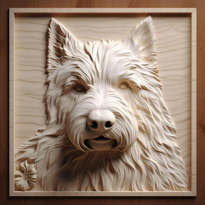 Nature and animals (West Highland White Terrier dog 3, NATURE_4231) 3D models for cnc