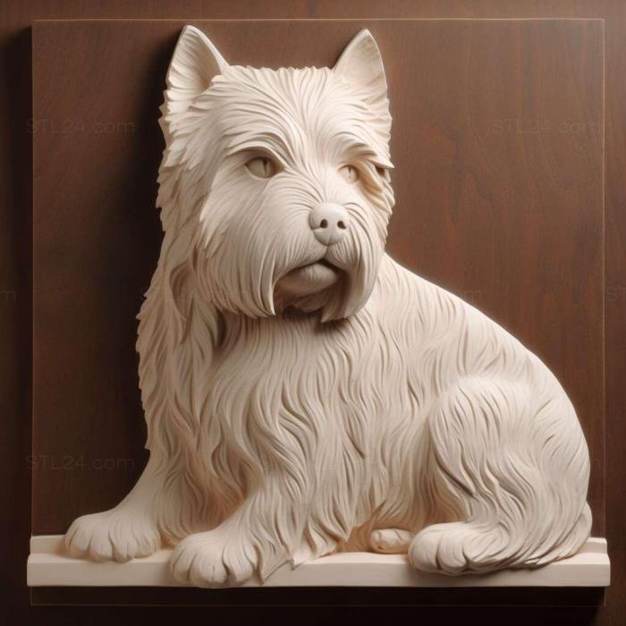 Nature and animals (West Highland White Terrier dog 4, NATURE_4232) 3D models for cnc