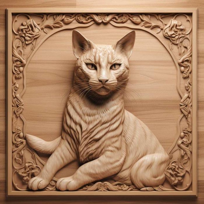 Nature and animals (European Shorthair cat 1, NATURE_4233) 3D models for cnc