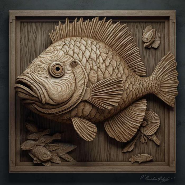 Природа и животные (Американская рыба- шубункин 2, NATURE_4266) 3D модель для ЧПУ станка