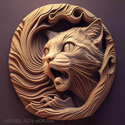 Nature and animals (st Meow cat famous animal 4, NATURE_4276) 3D models for cnc